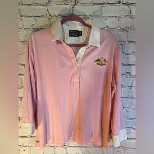 American Living Pink with White collar Polo Shirt